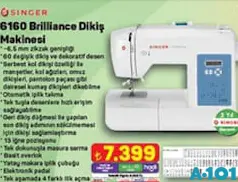 SİNGER 6160 BRİLLİANCE DİKİŞ MAKİNESİ SİNGER 6160 BRİLLİANCE DİKİŞ MAKİNESİ